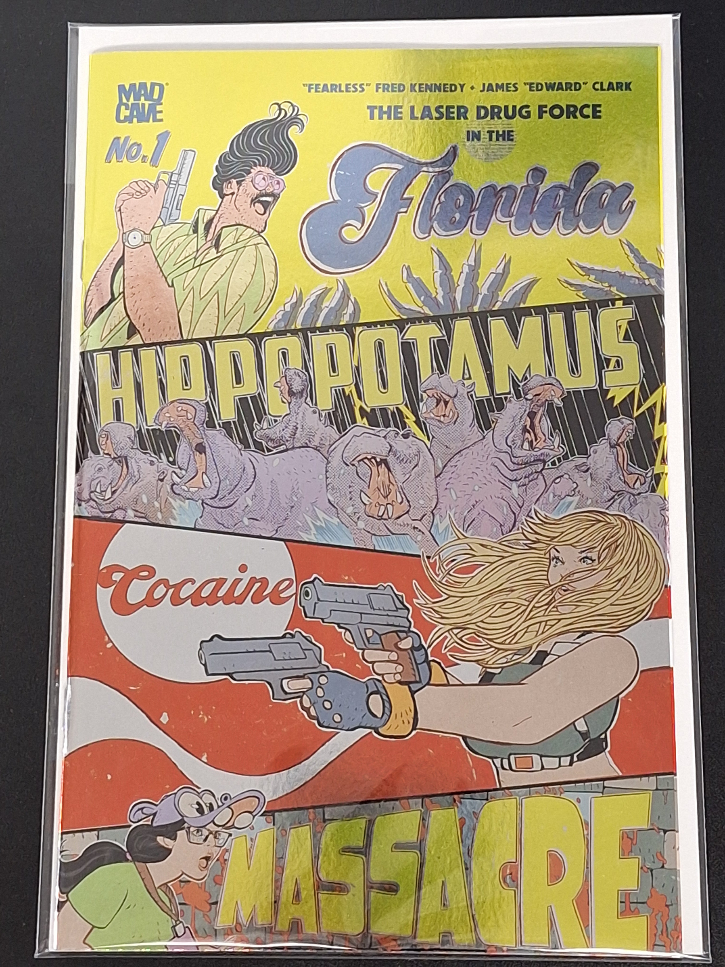 Florida Hippopotamus Cocaine Massacre 1 Mad Cave 2026 Third Printing Foil Variant