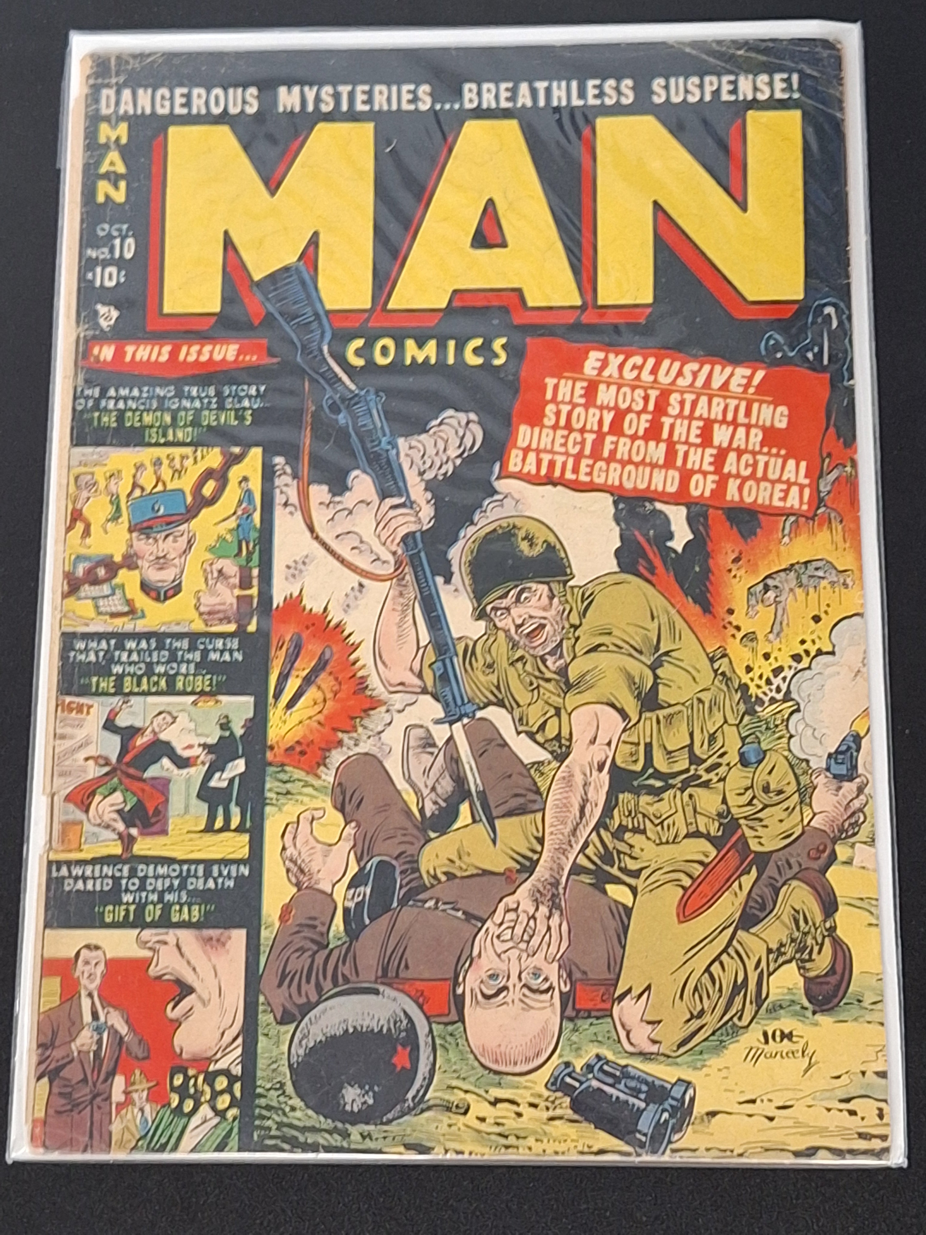 Man Comics 10 Atlas Comics 1951 Rare Pre-Code, Bayonet Cover