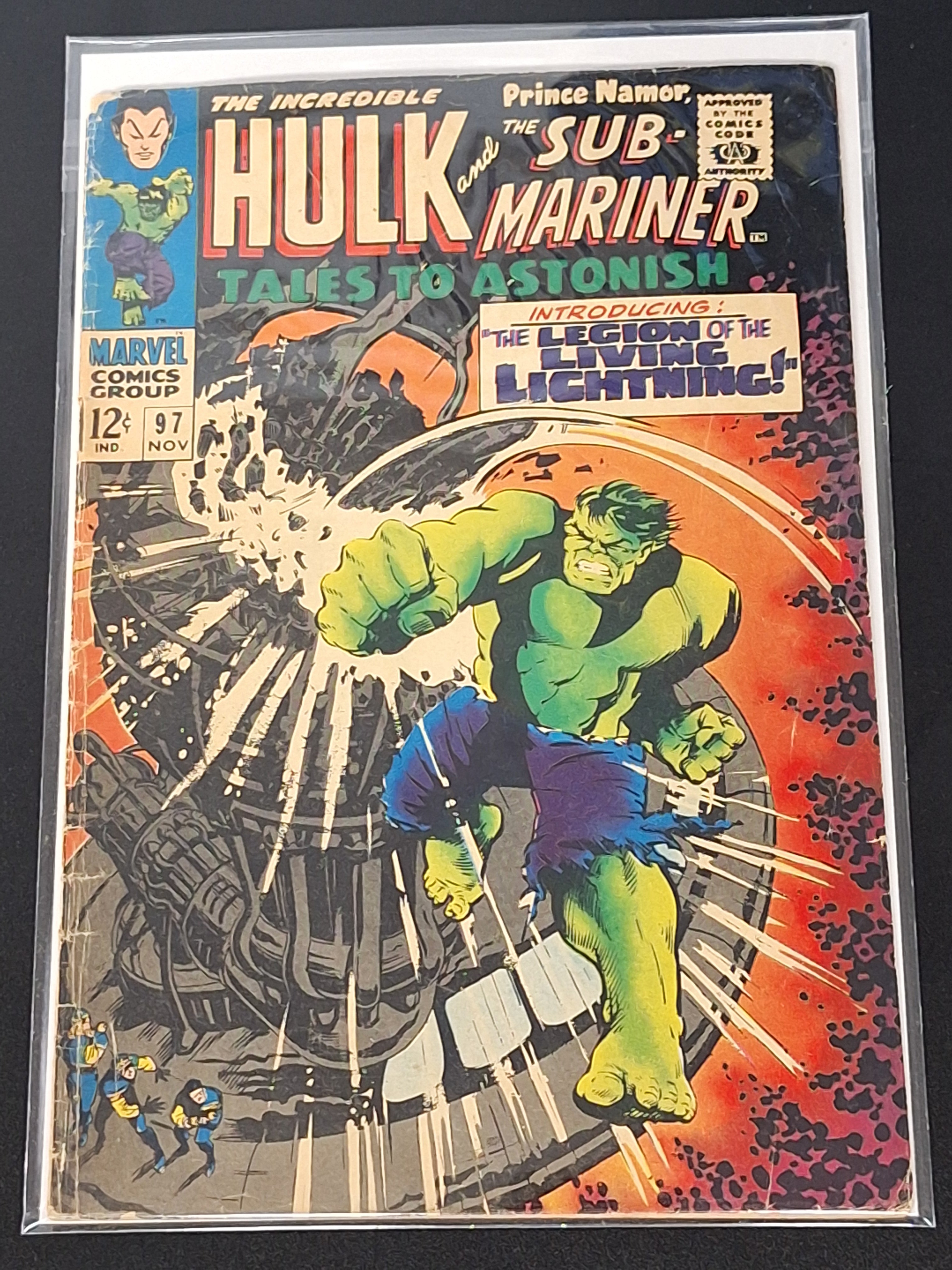 Tales To Astonish 97 Marvel 1967 Hulk vs Living Lighting