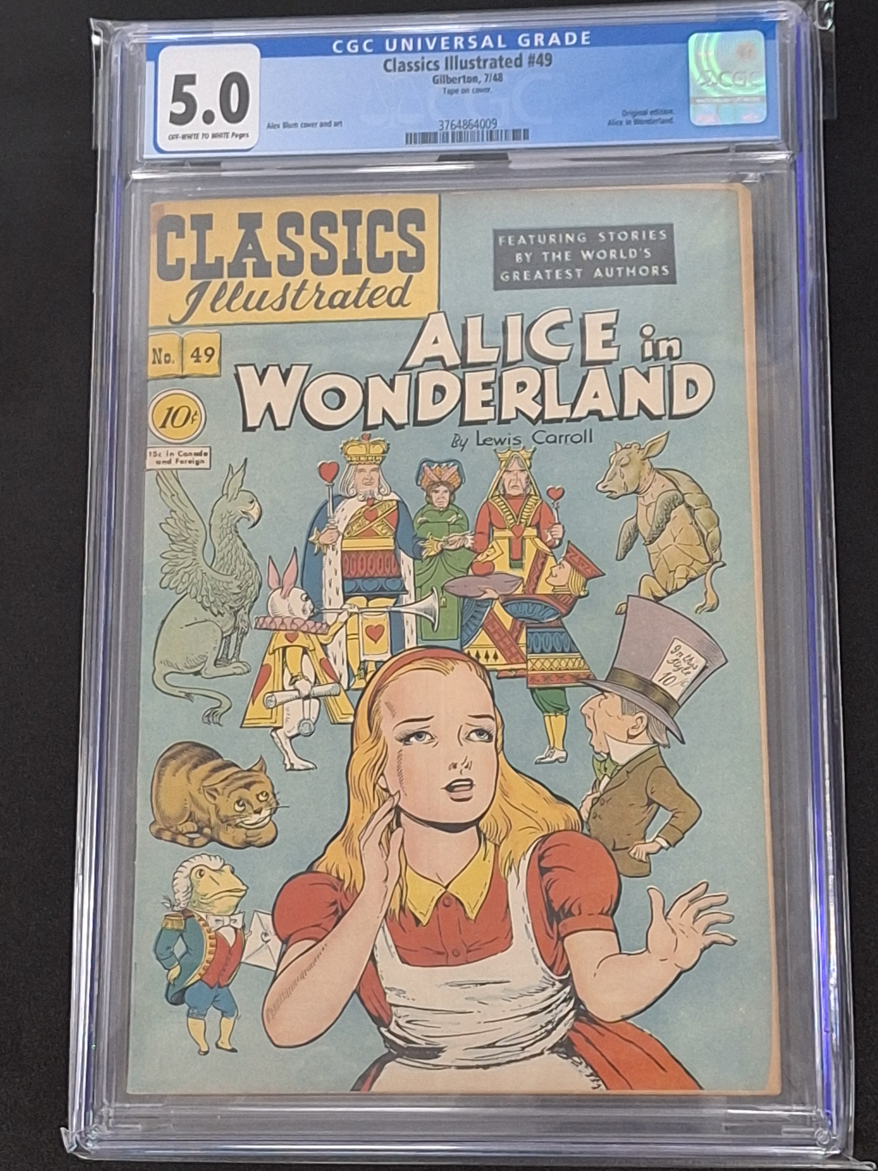 Classics Illustrated #49 1st Alice In Wonderland Comic Original 10 Cent Printing CGC 5.0