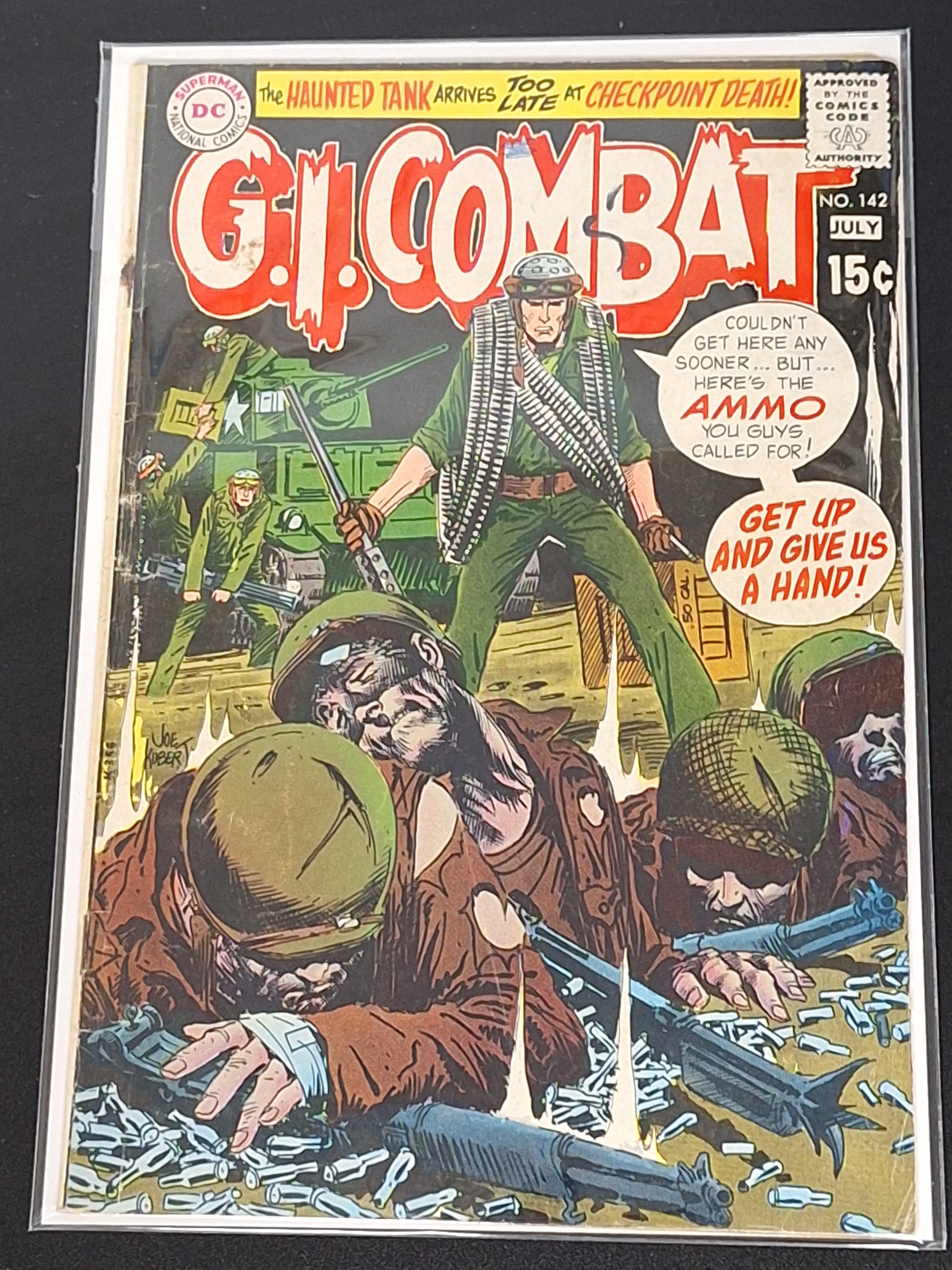 G.I. Combat 142 DC 1970  Bronze Age Joe Kubert Cover, The Haunted Tank