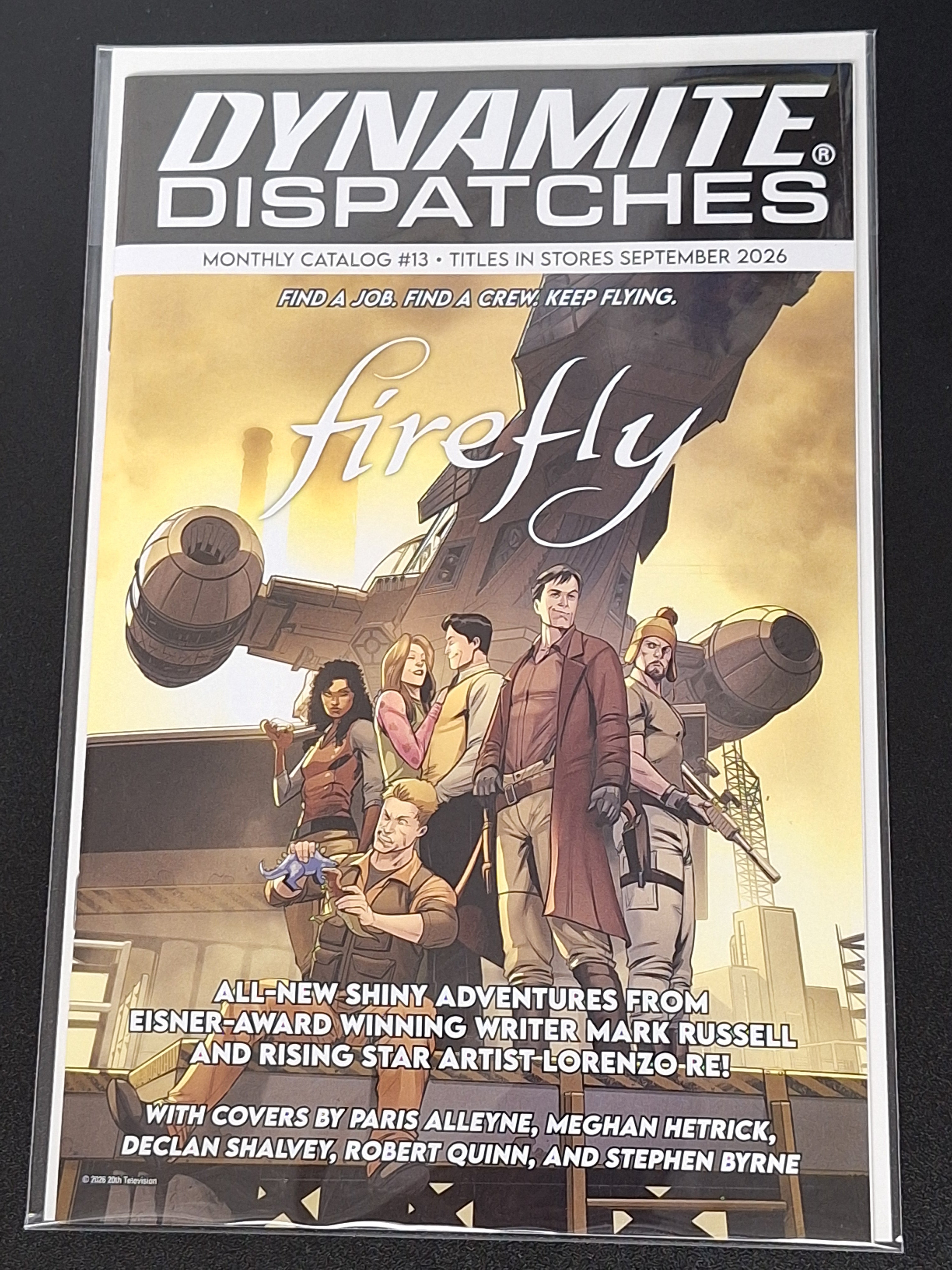 Dynamite Dispatches September 2026 New Firefly Series