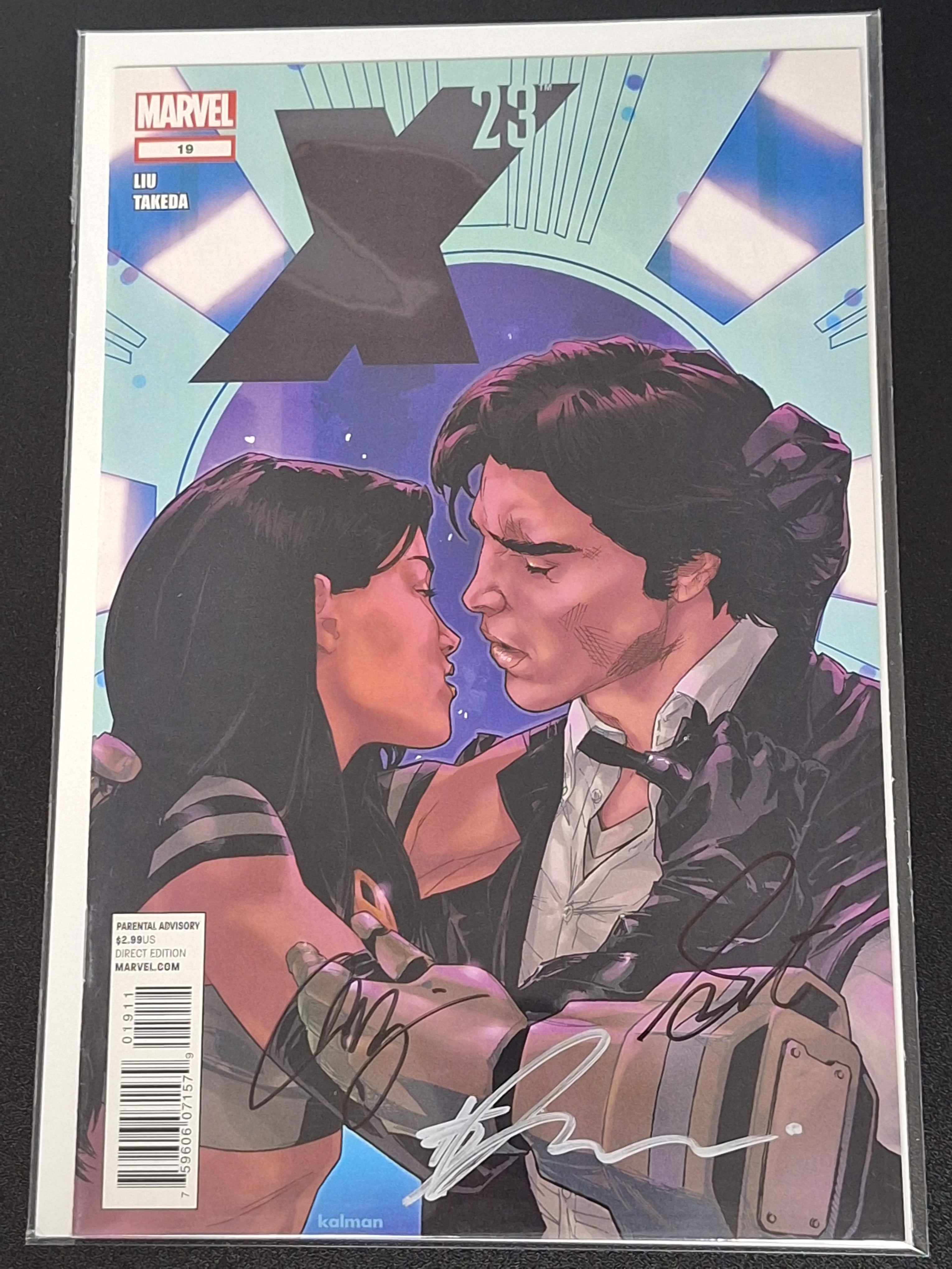 X-23 19 Marvel 2012 Triple Signed