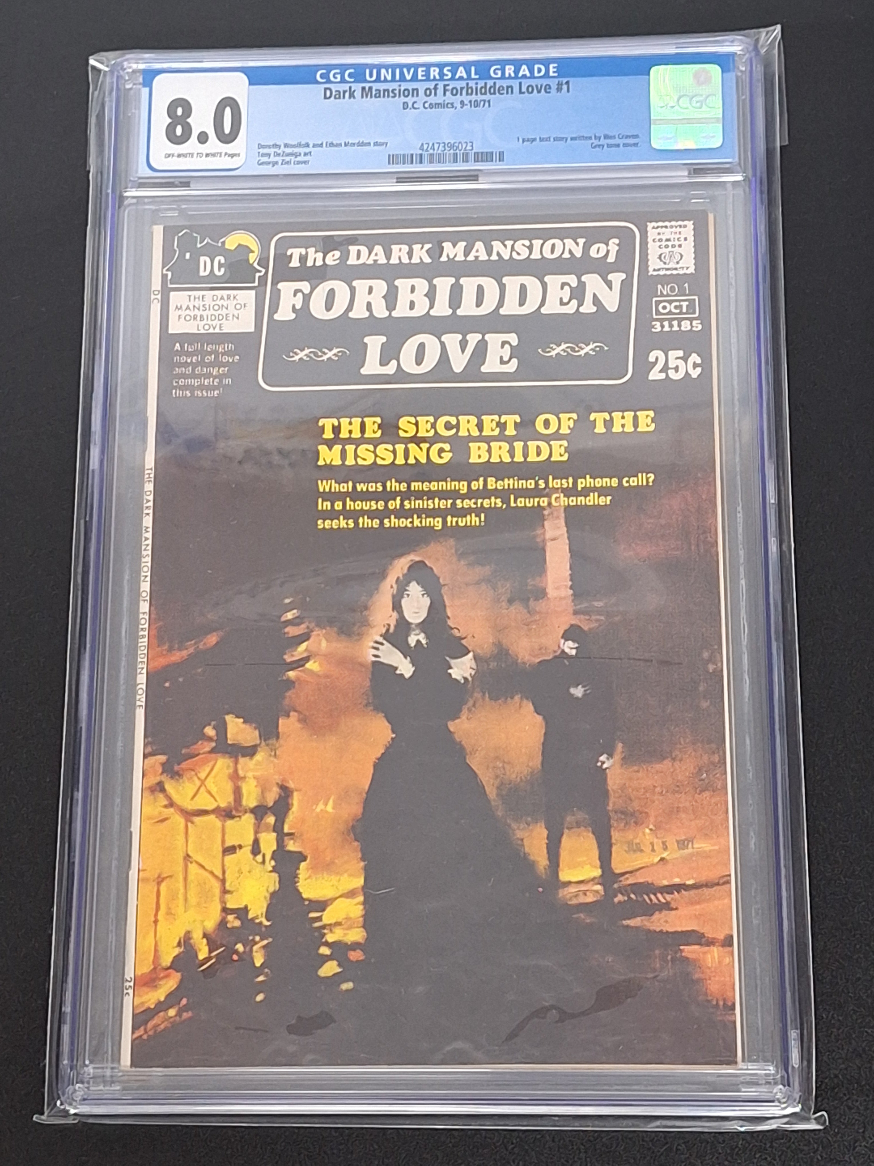 Dark Mansion Of Forbidden Love 1 DC 1971 Rare Book Gothic Horror CGC 8.0