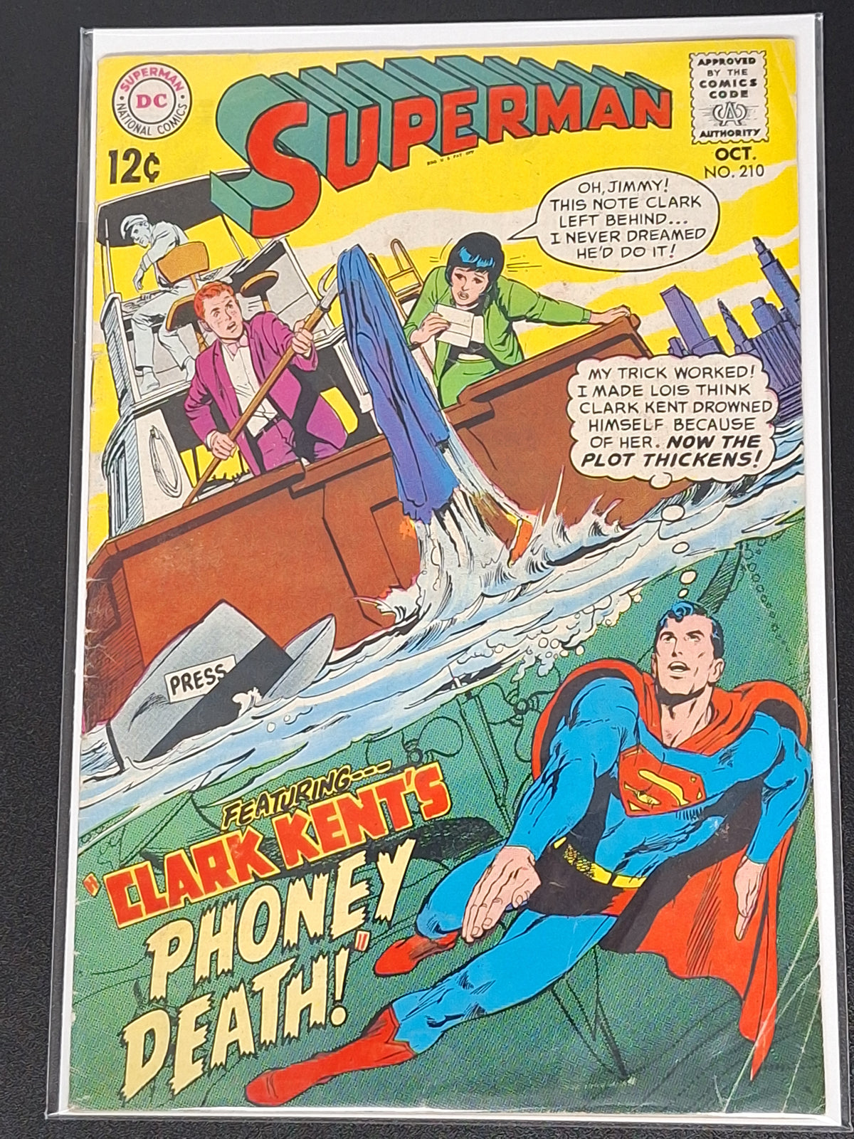 Superman 210 DC 1968 Clark Kent's Phoney Death