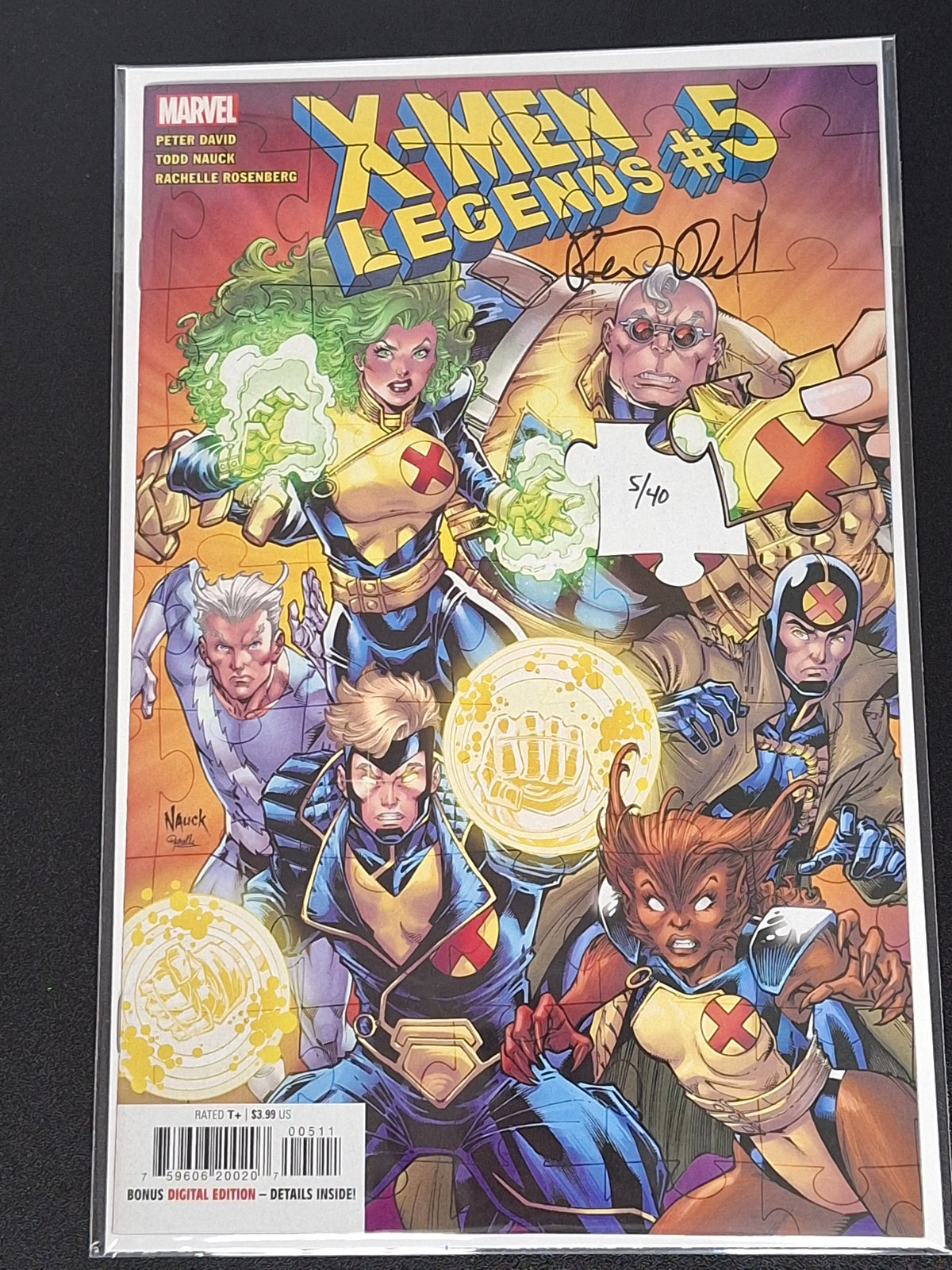 X-Men Legends 5 Dynamic Forces Peter David Signed 5/40 With COA