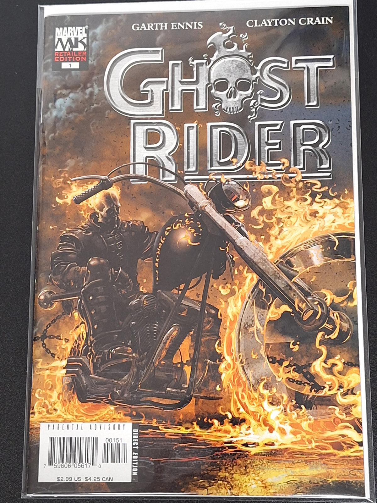 Ghost Rider 1 Marvel Knights 2005 Clayton Crain 1:25 Retailer Edition