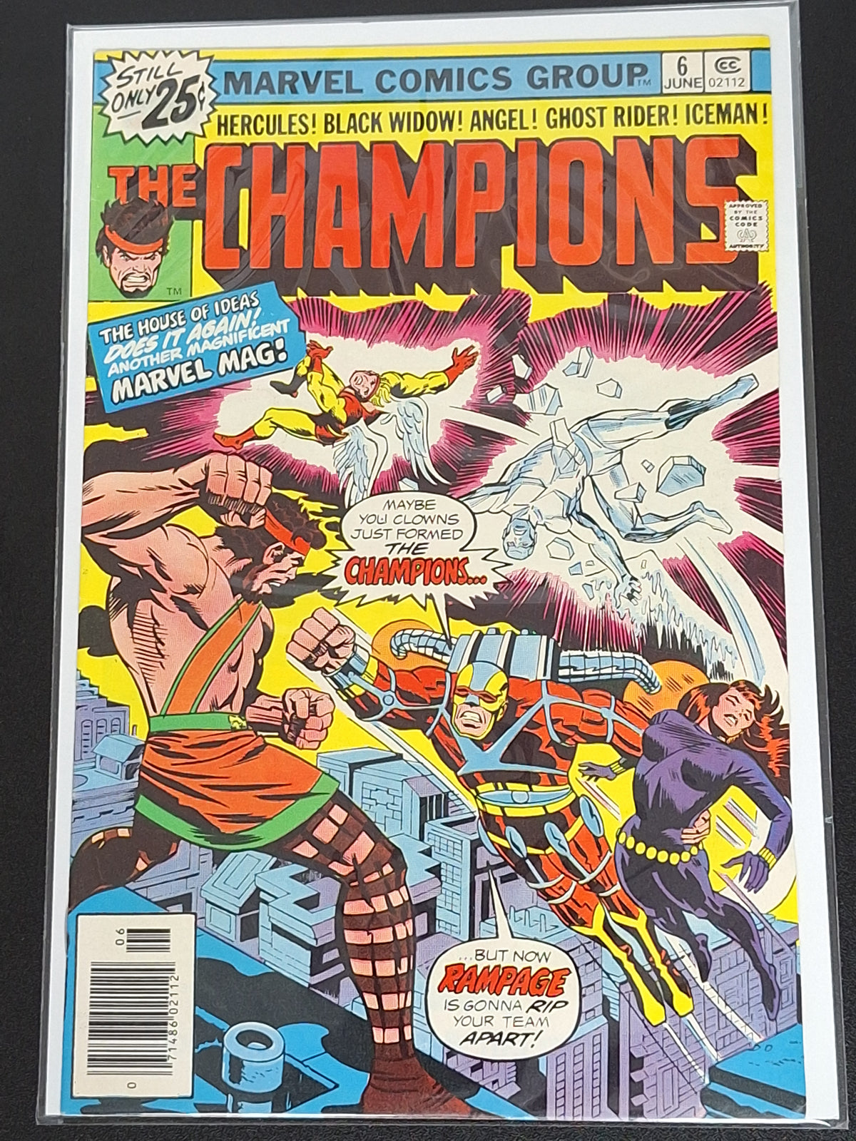 Champions 6 Marvel 1976 Black Widow Becomes Leader, Jack Kirby Cover