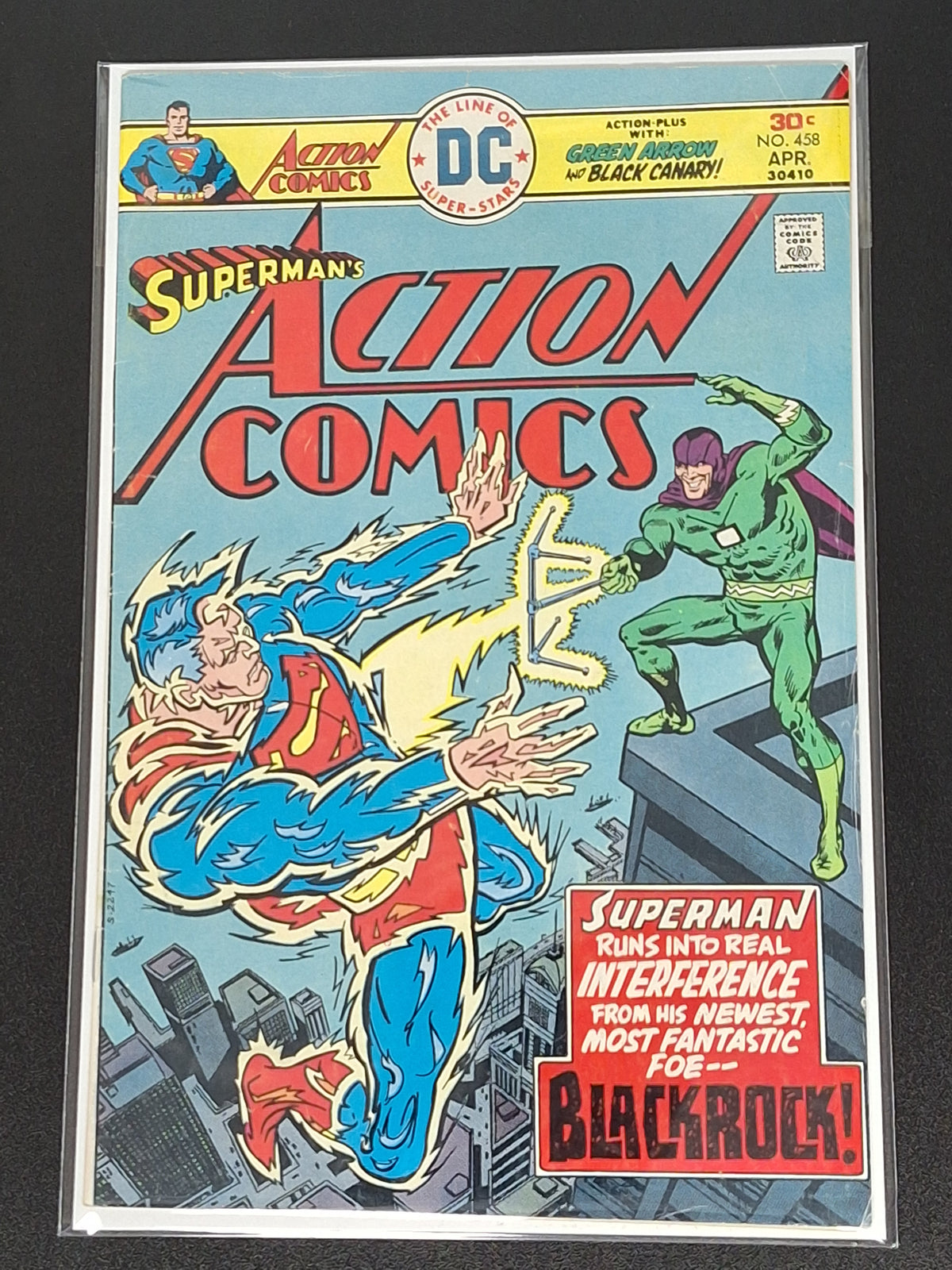 Action Comics 458 DC 1976 Superman vs Blackrock