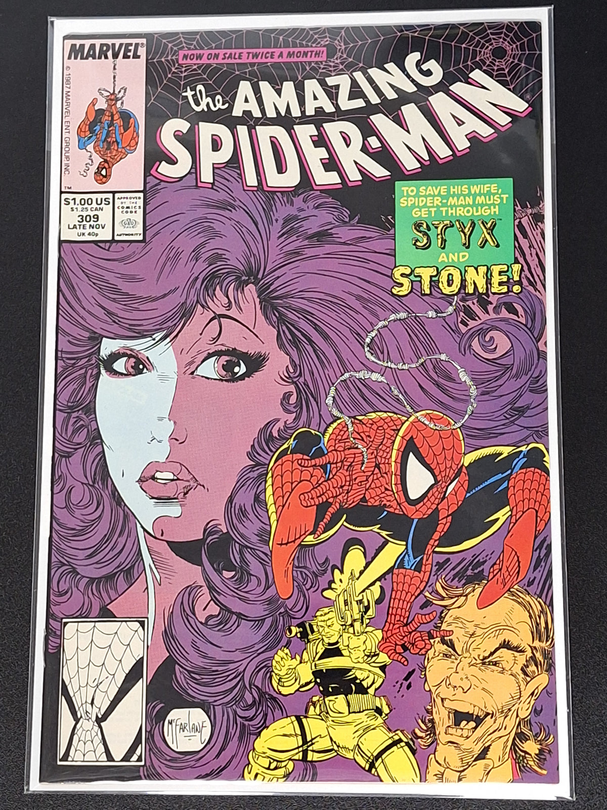 Amazing Spider-Man 309 Marvel 1989 Todd McFarlane Cover & Interiors 1st Styx & Stone