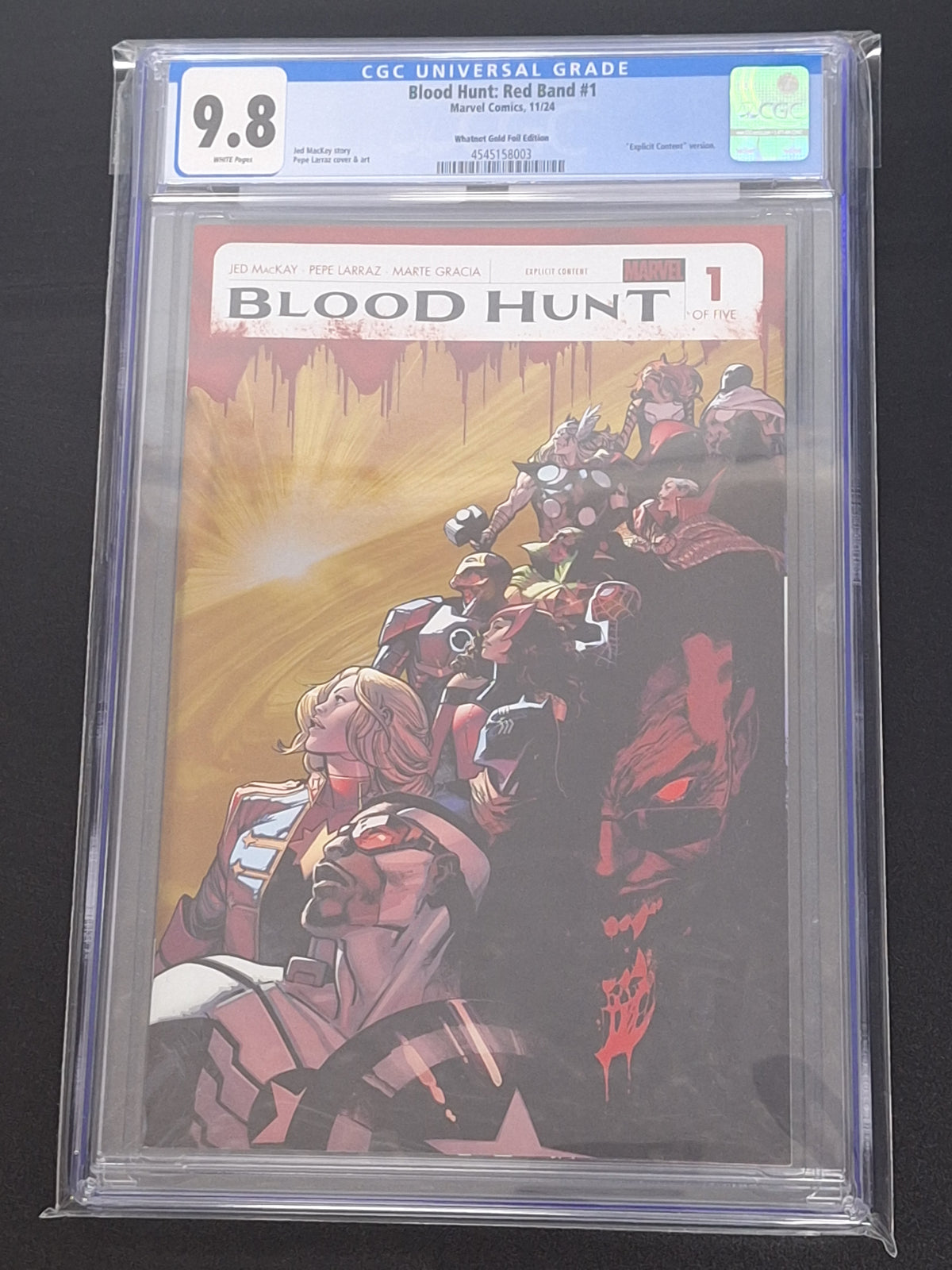 Blood Hunt: Red Band 1 Marvel 2024 Whatnot Gold Foil Edition CGC 9.8