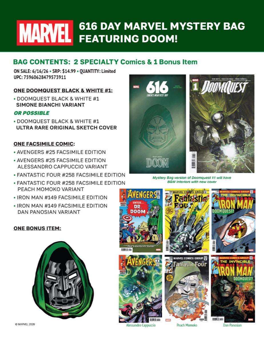616 DAY MARVEL MYSTERY BAG FEATURING DOOM [ON SALE EDITION] 06/17/2026