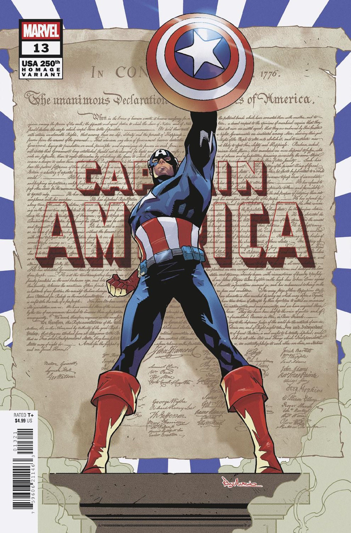 CAPTAIN AMERICA #13 ROGE ANTONIO 250TH HOMAGE VARIANT [ARM] 07/15/2026