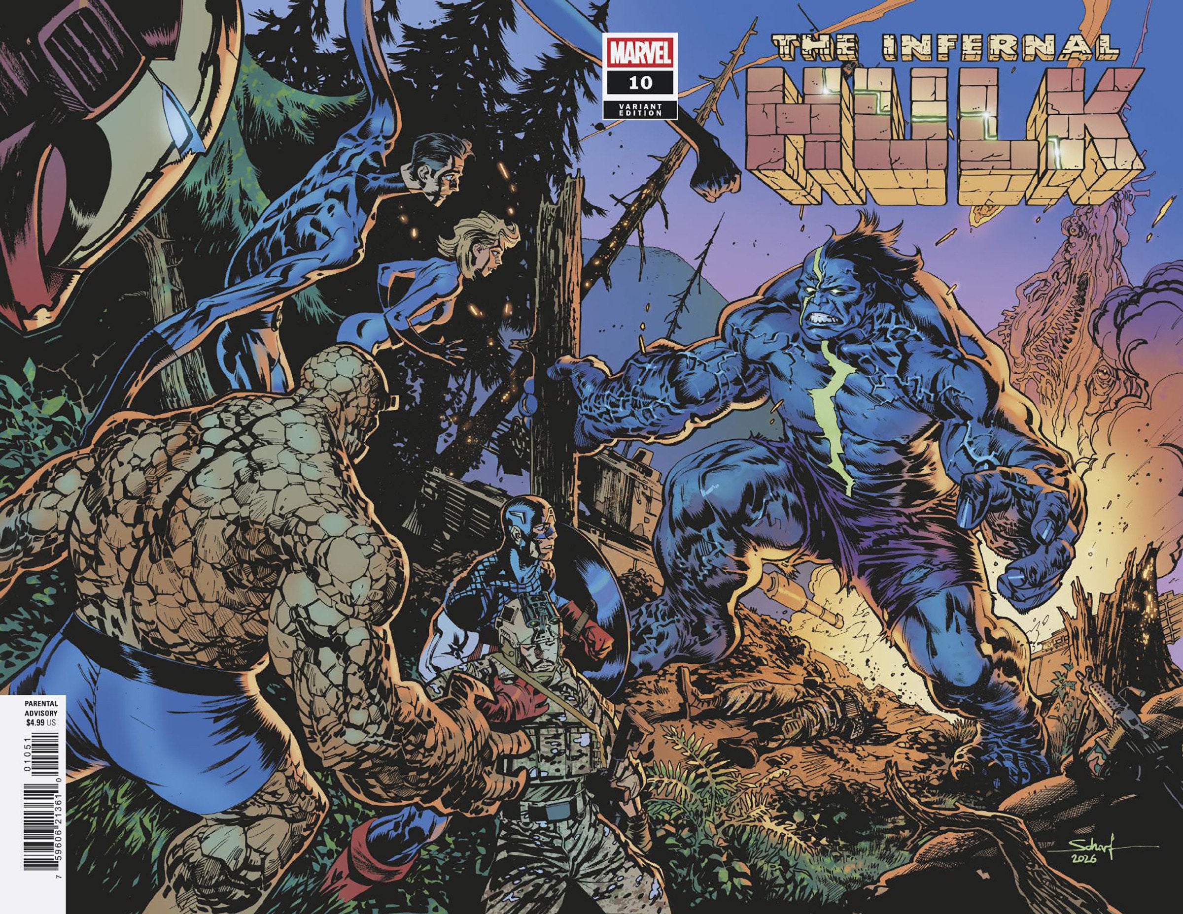 INFERNAL HULK #10 JONAS SCHARF WRAPAROUND BATTLE VARIANT 08/12/2026