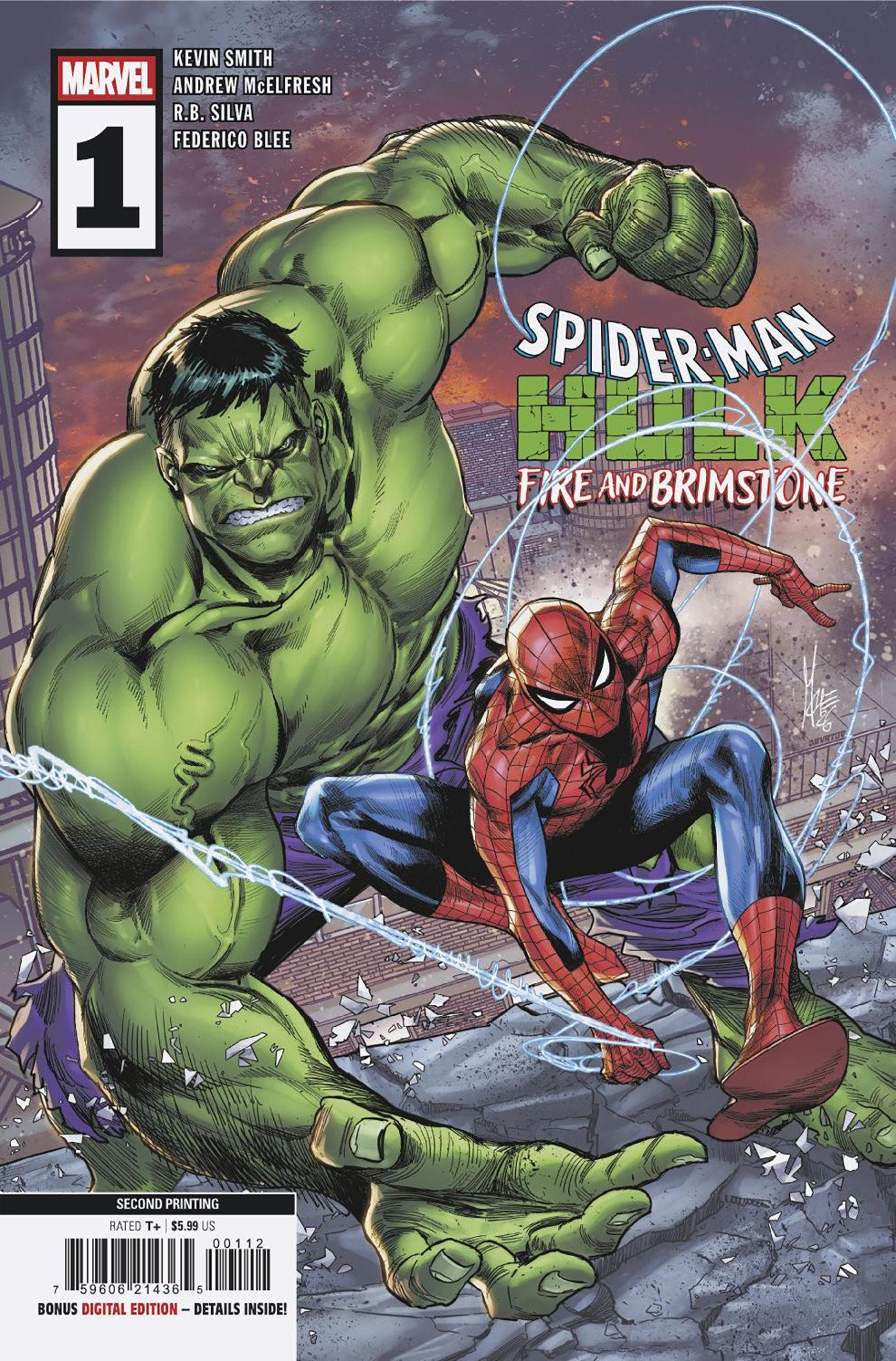 SPIDER-MAN/HULK: FIRE AND BRIMSTONE #1 MARCO CHECCHETTO 2ND PRINTING VARIANT 09/30/2026