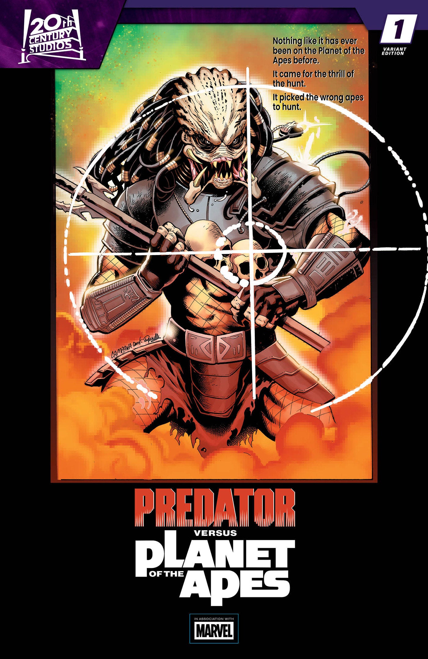 PREDATOR VS. THE PLANET OF THE APES #1 CHRIS CAMPANA MOVIE POSTER HOMAGE VARIANT 07/29/2026