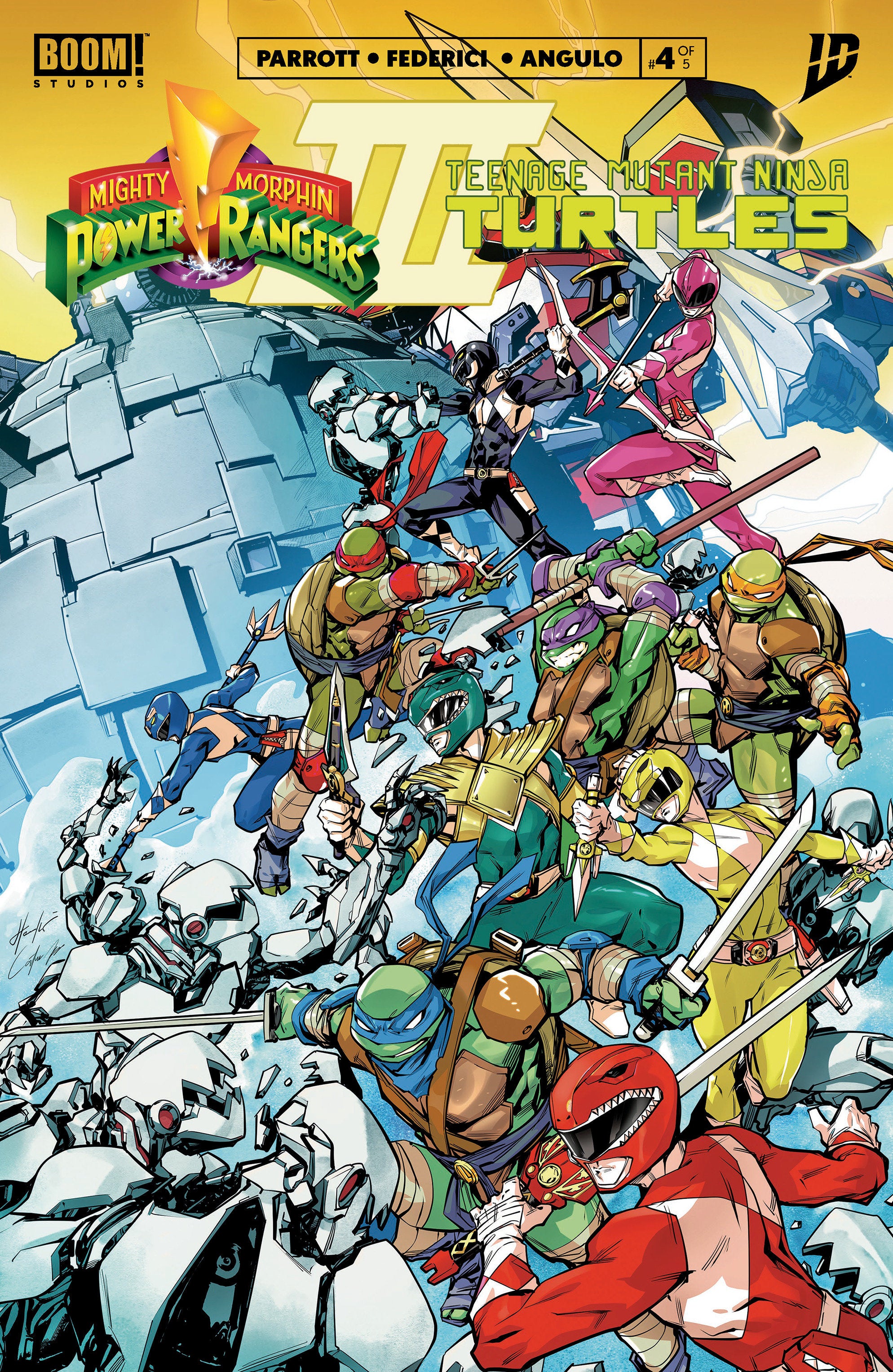 Mighty Morphin Power Rangers/Teenage Mutant Ninja Turtles III #4 B Variant (Dressed, Prasetya) 01/21/2026