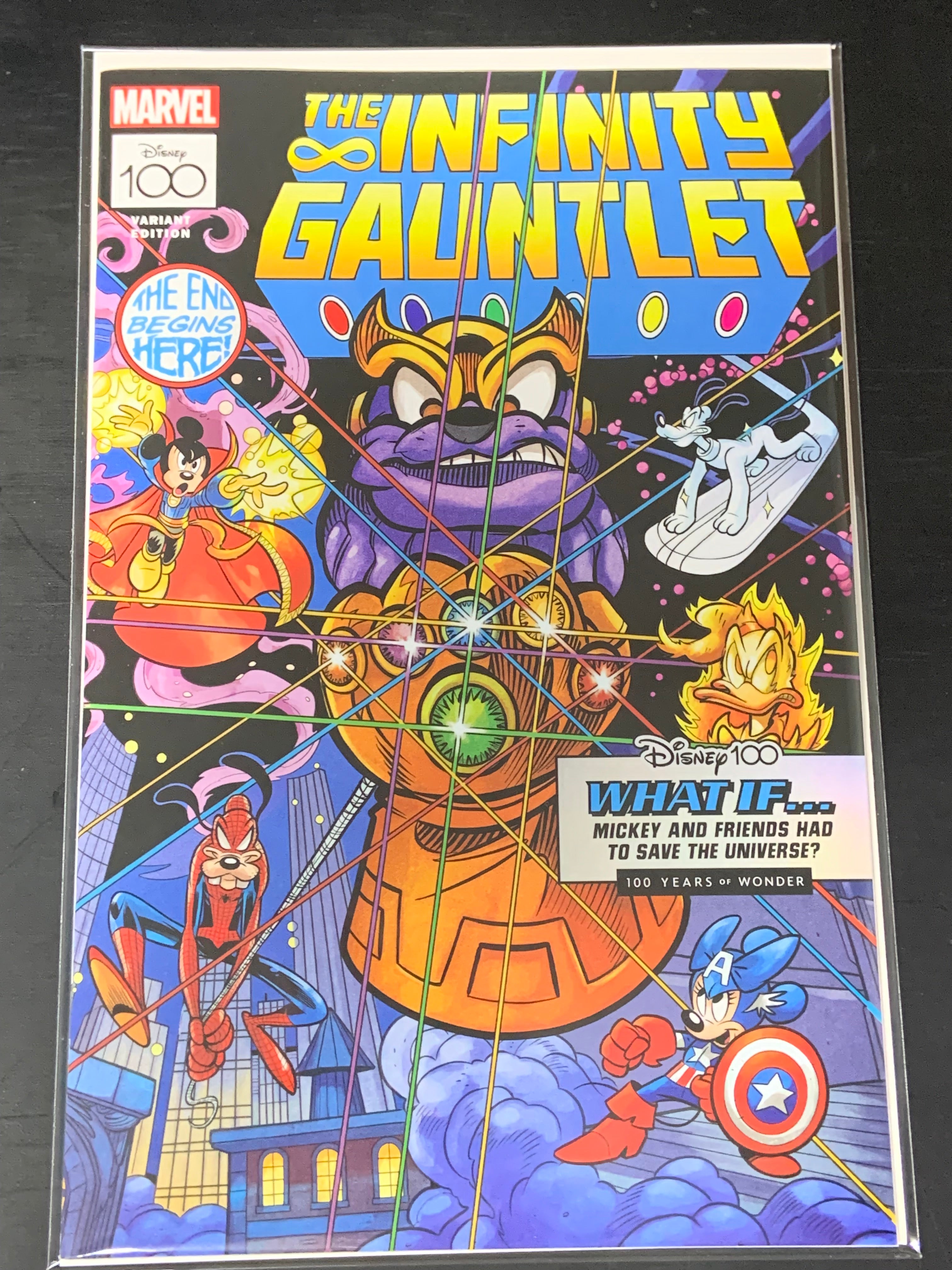 Amazing Spider-Man 23 Marvel 2023 Disney 100 Variant Infinity Gauntlet Homage