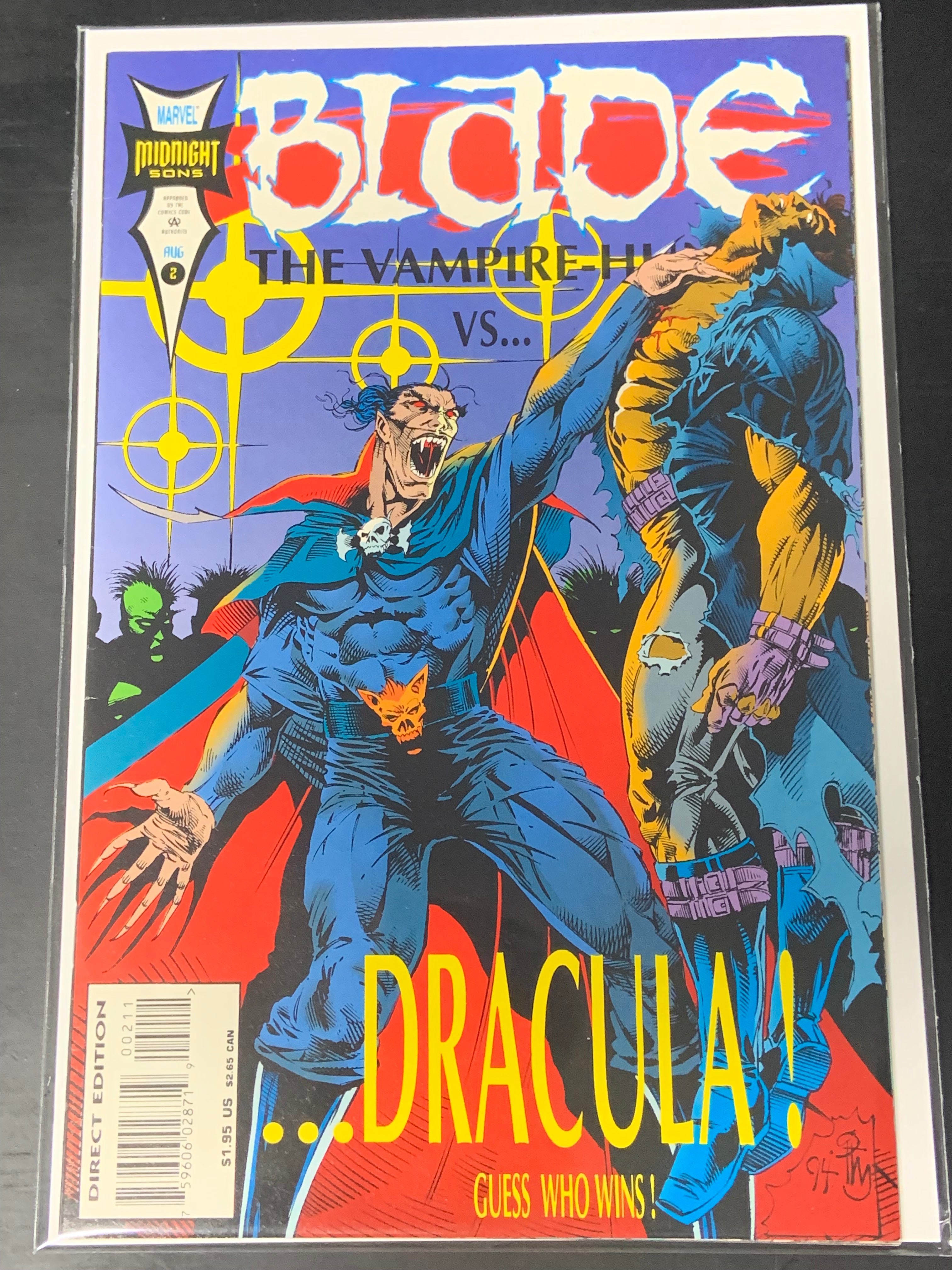 Blade 2 Marvel 1994 Midnight Sons, 1st Solor Series, Blade vs Dracula