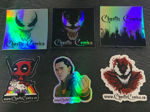 Chaotic Comics Stickers - Multiple Designs