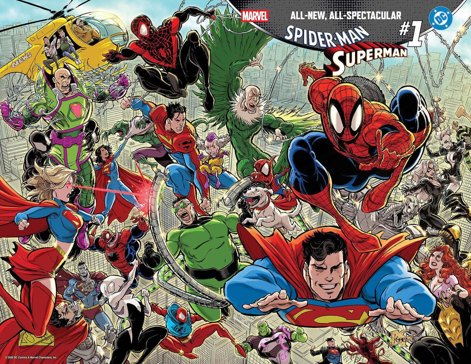 Spider-Man / Superman 1 Marvel DC 2026 Kaare Andrews Wraparound Variant