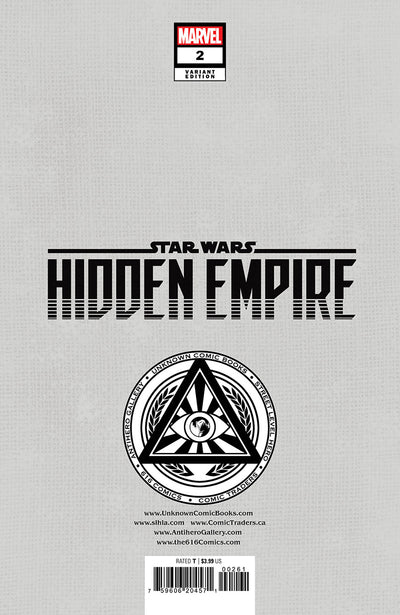 STAR WARS: HIDDEN EMPIRE 2 MARVEL PATCH ZIRCHER EXCLUSIVE
