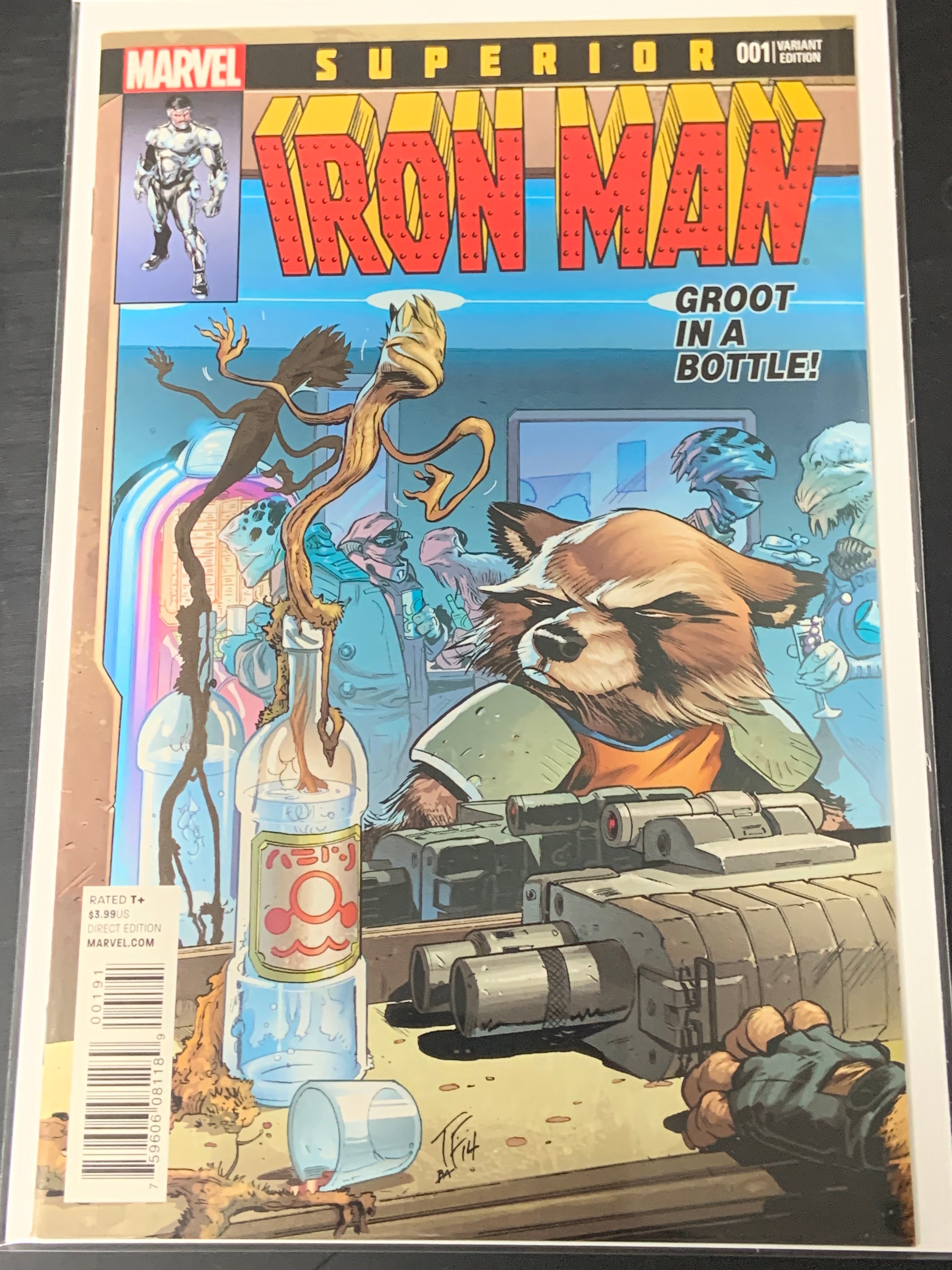Superior Ironman 1 Marvel 2915 Tom Fowler Demon in a Bottle Homage Variant