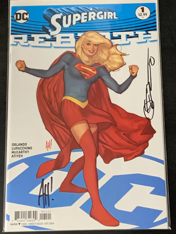 Supergirl 1 2016 Rebirth Double Signed by Hughes and Orlando!