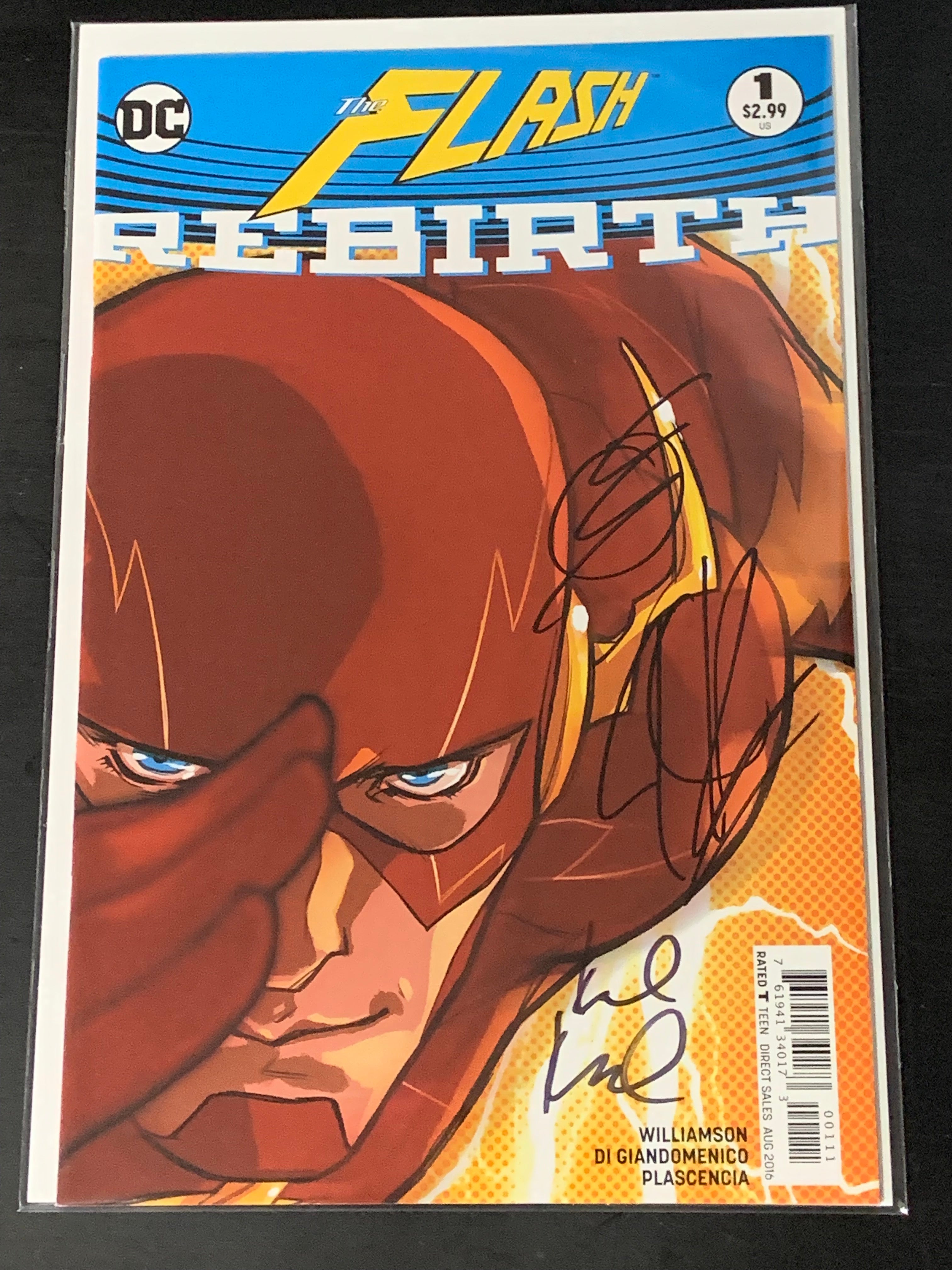 The Flash 1 DC 2016 1st App of Godspeed, Double Signed!