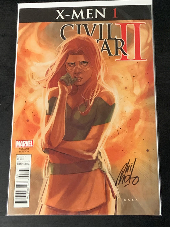 Civil War II X-Men 1 Marvel 1:10 Variant Signed by Phil Noto!