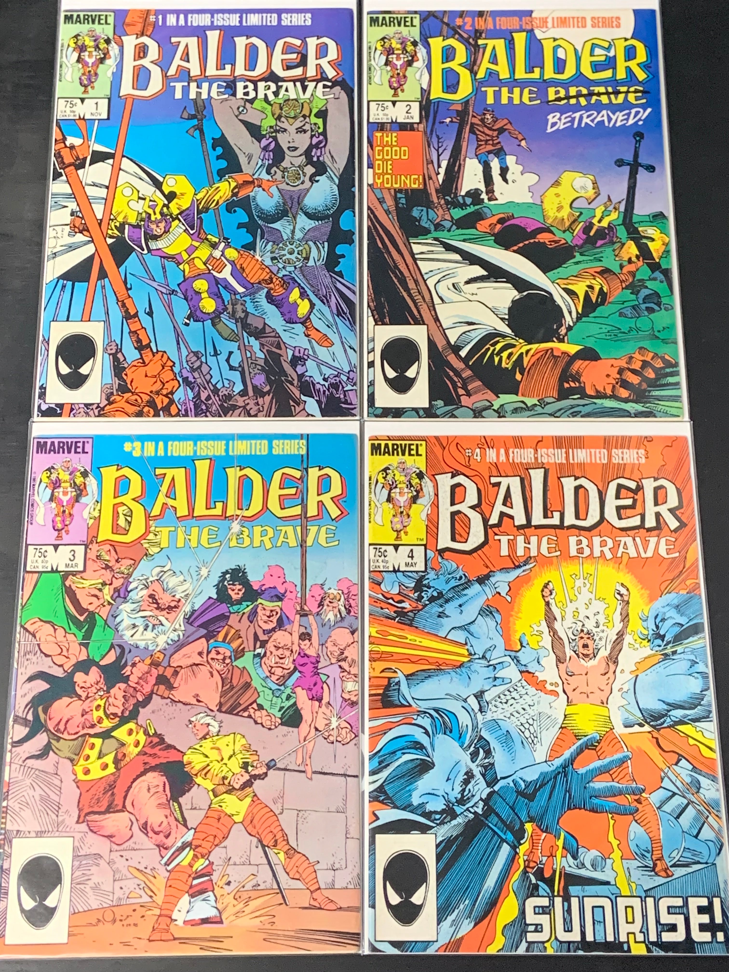 Balder the Brave 1 - 4 Full Set Marvel 1985 1st solo series