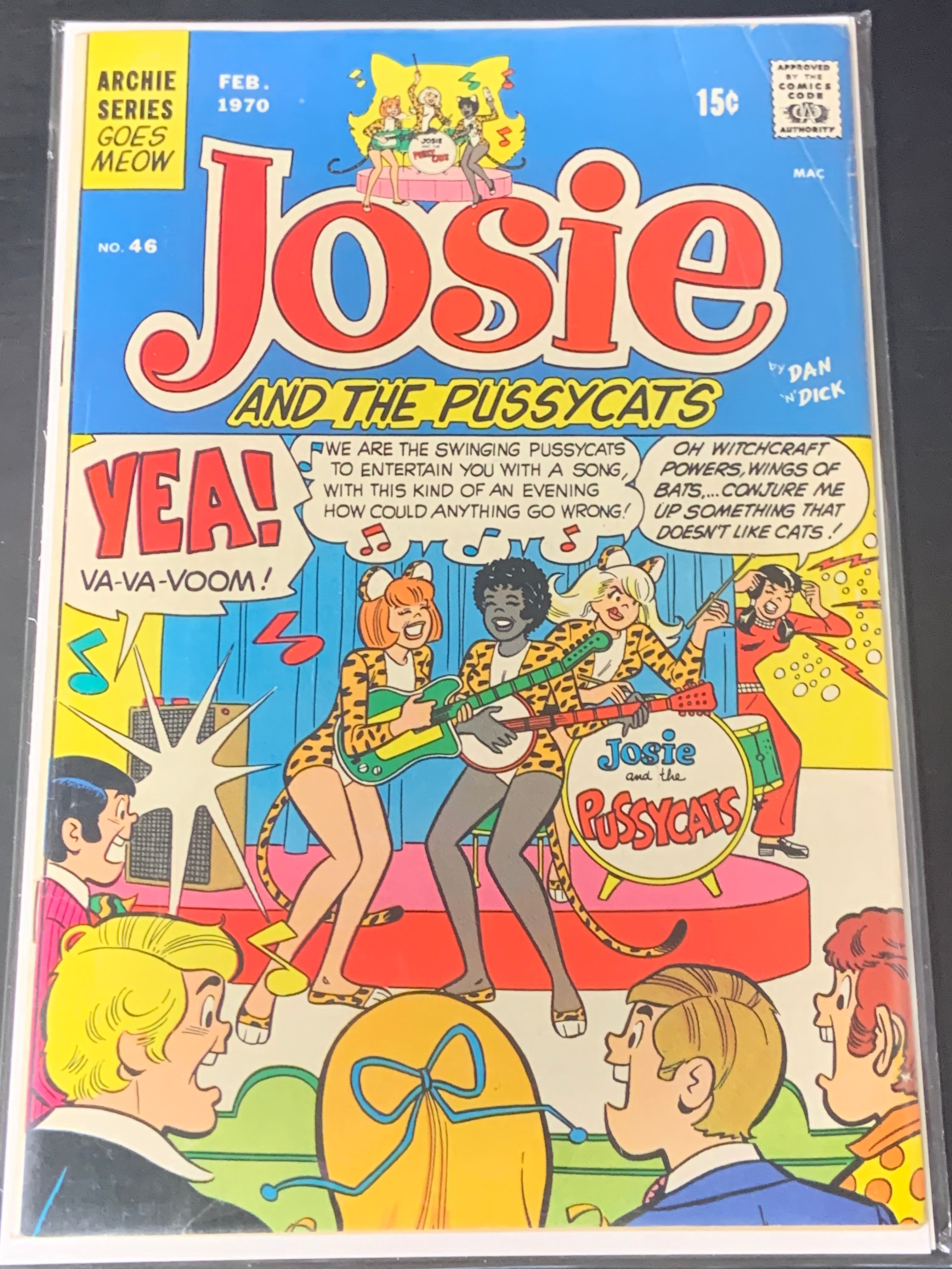 Josie And The Pussycats 46 Archie 1970 2nd App & 1st Cover Of The Pussycats Band