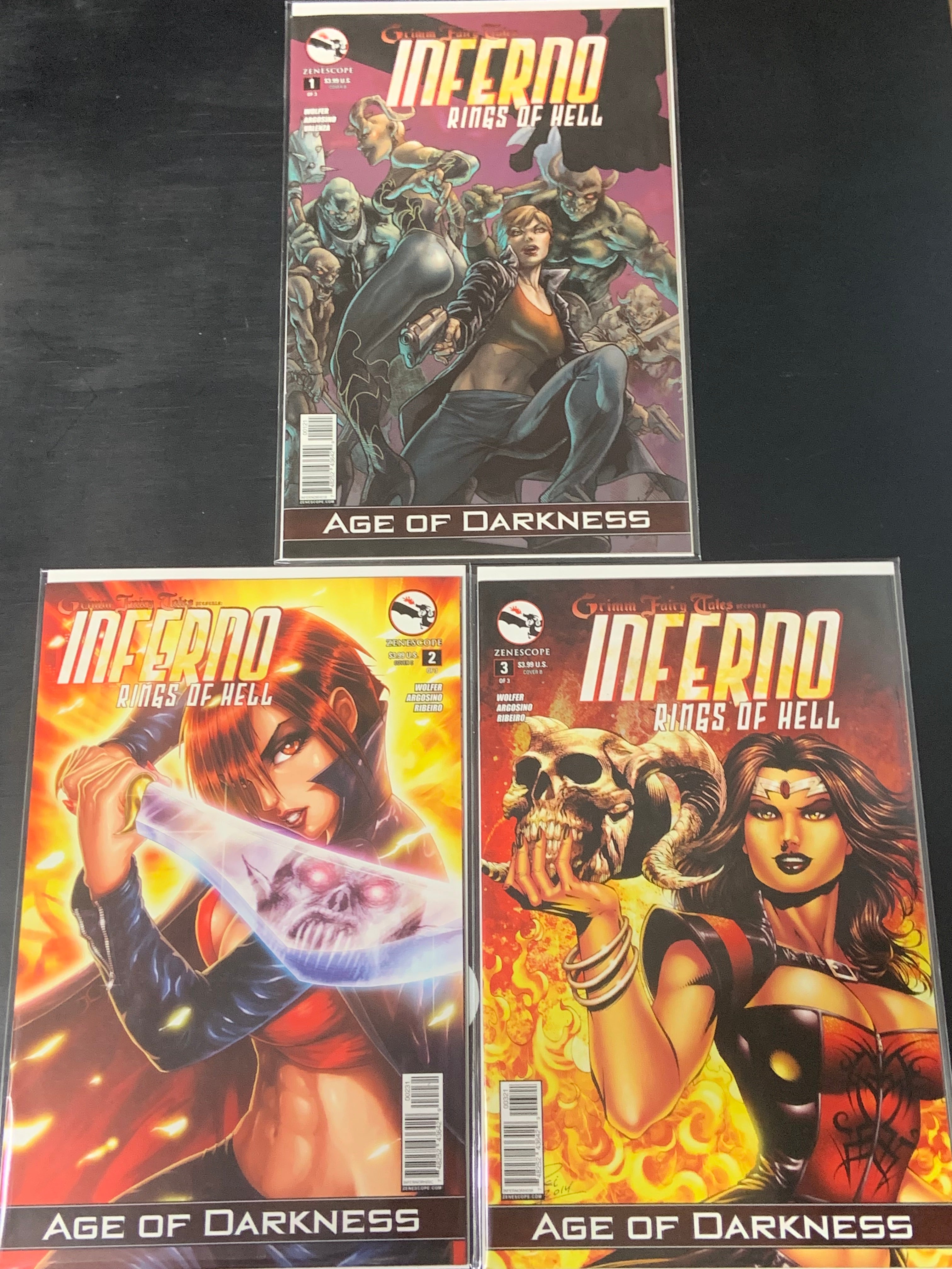 Grimm Fairy Tales Inferno Rings Of Hell 1,2,3 Set Zenescope
