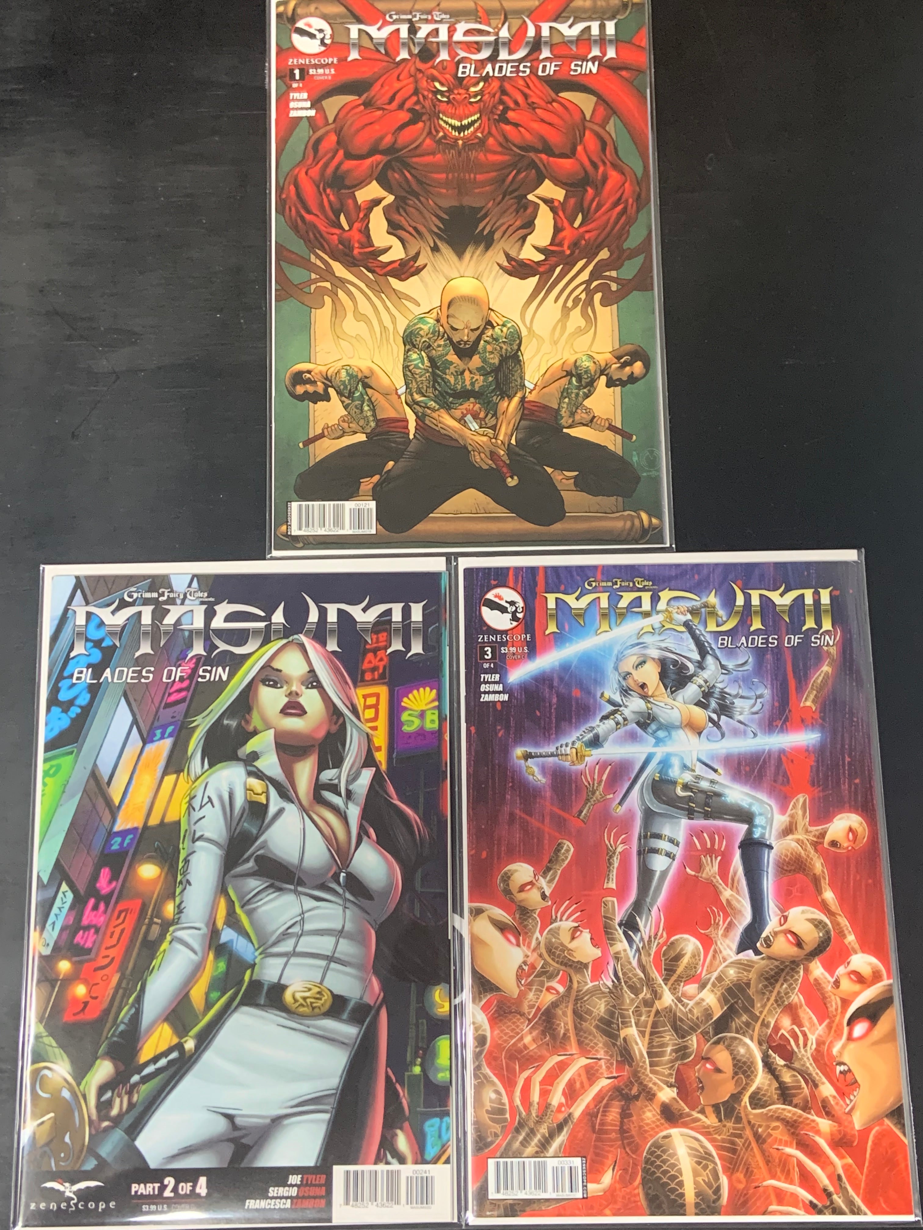 Grimm Fairy Tales Masumi Blades Of Sin 1,2,3 Set Zenescope
