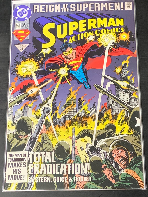 Action Comics 690 DC 1990 1st Full App of Eradicator, Origin