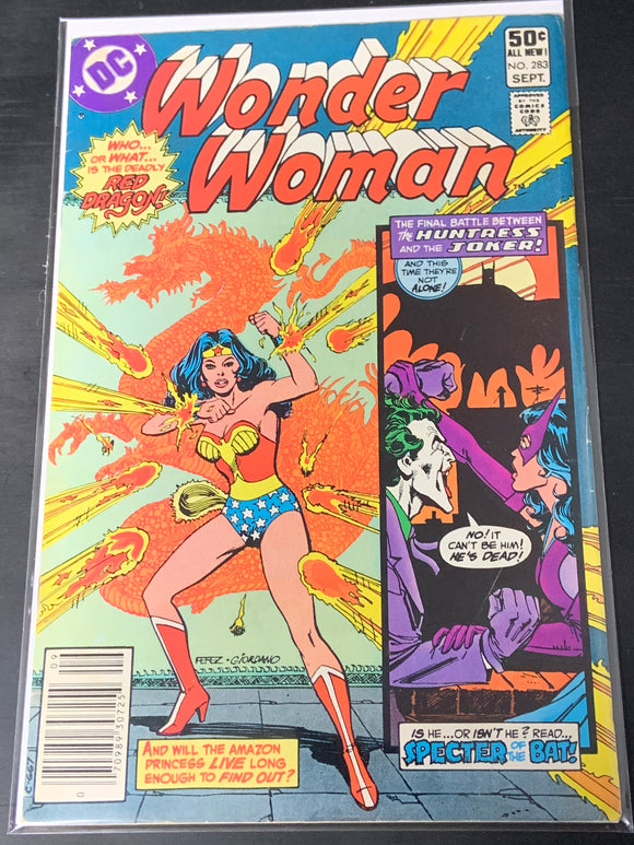 Wonder Woman 283 DC 1985 Newsstand, Joker vs Huntress