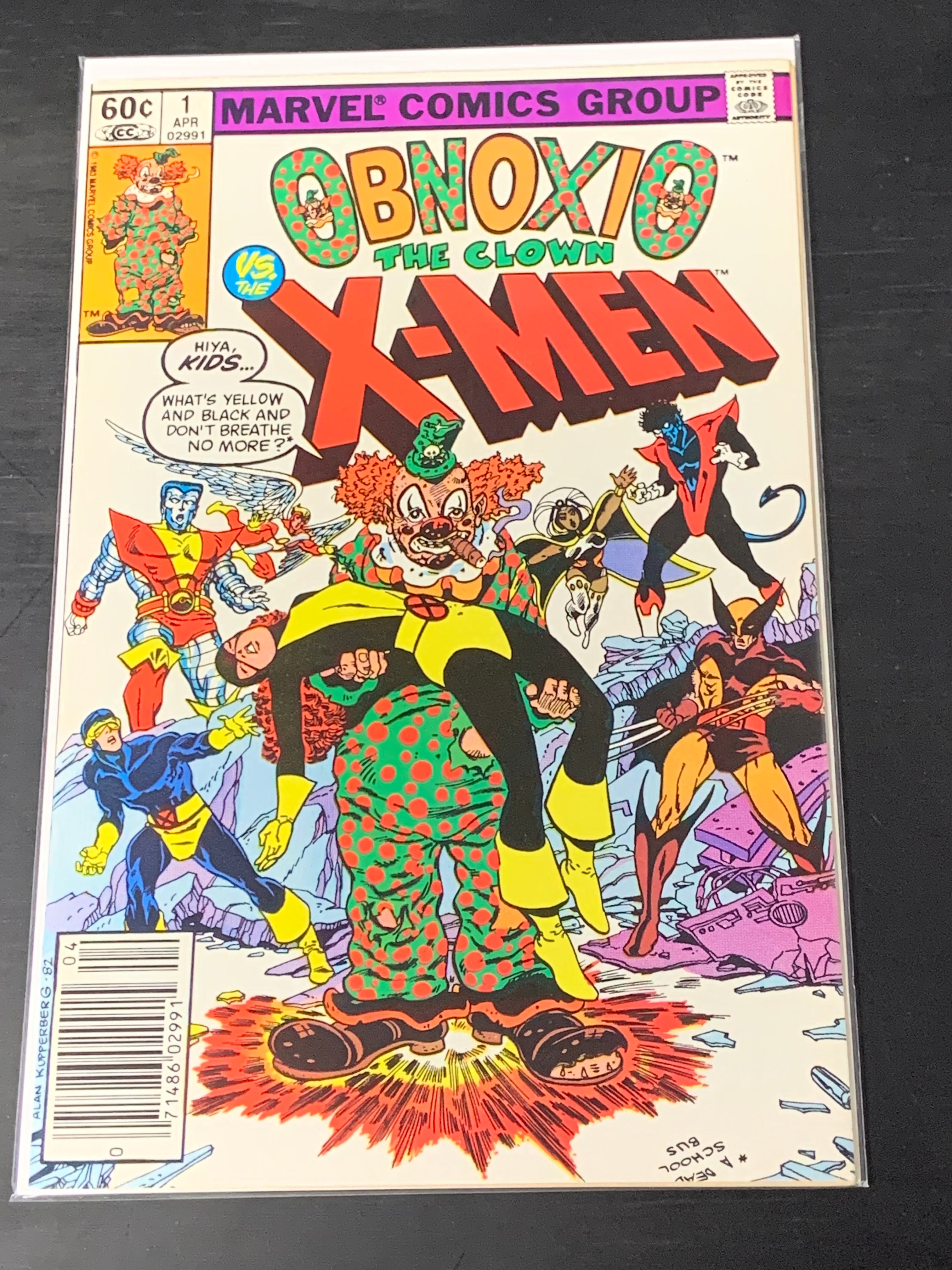 Obnoxio The Clown vs The X-Men 1 Marvel 1983 Newsstand, 1st App of Obnoxio