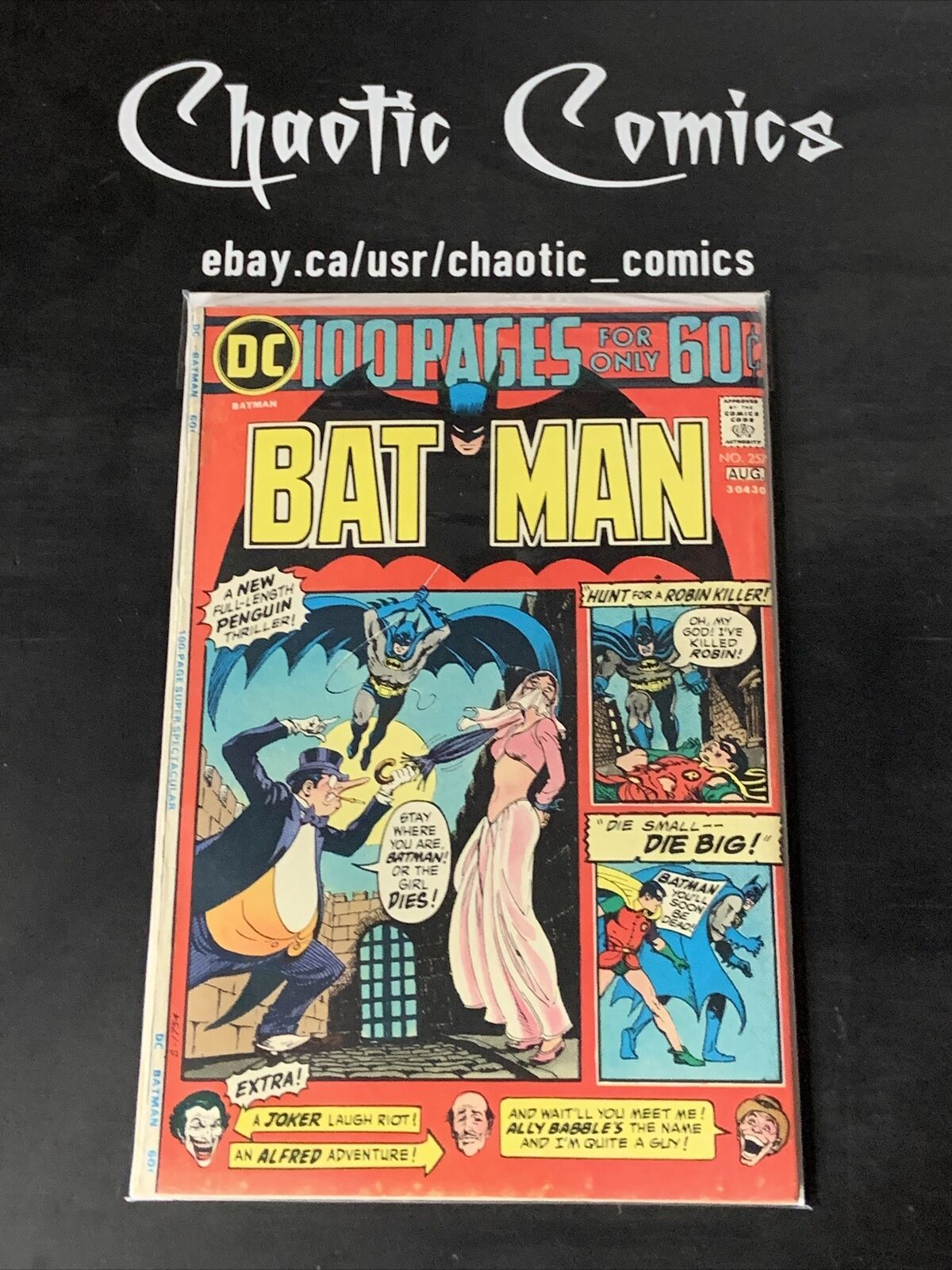 Batman 257 DC Comics 1974 100 Page Issue, Nick Cardy Bondage Cover!