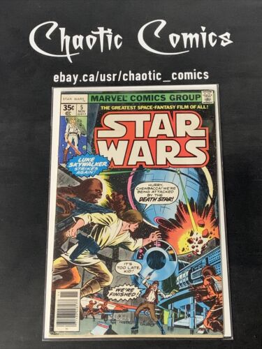 Star Wars 5 Marvel Comics 1977 1st App Of Wedge Antilles, 1st Cover Death Star!