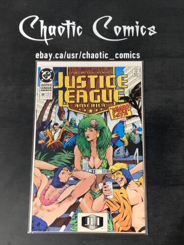 Justice League America 34 1990 Early Adam Hughes Cover, Beautiful Cover!