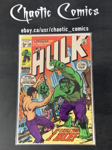 Incredible Hulk 130 Marvel 1970 1st Time Bruce Banner And Hulk Are Split In Two