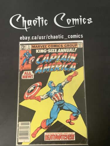 Captain America King Size Annual 5 Marvel 1981 Newsstand 1st App Of Deathwatcher